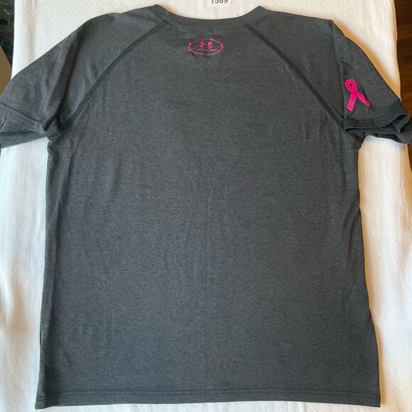 Under Armour Girl’s Short Sleeve T-shirt size XL Youth, Dark Gray,Cancer Fighter - Picture 6 of 6